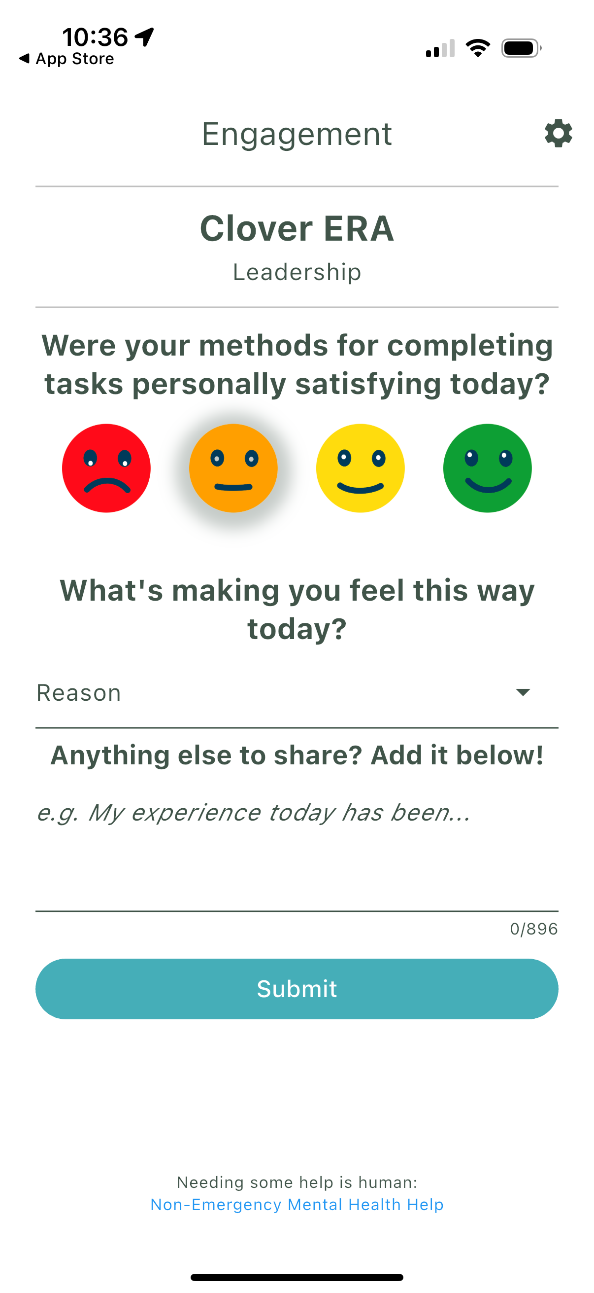 Clover ERA daily check-in on mobile